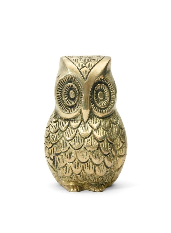 TREE MAISON CORONATING HOMES Brass Vaastu Owl | Size - 3.5 Inch (Approx) | Weight - 650 G (Approx) | Home Decor | Feng Shui | Vastu Shastra Remedies | Owl Statue for Good Luck - Image 1